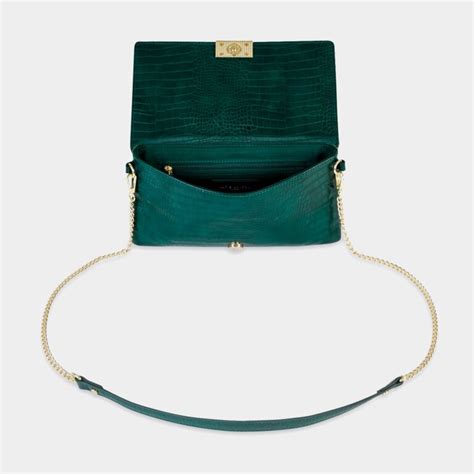 celine faux croc fold over crossbody forest green|CELINE FAUX CROC SADDLE BAG .